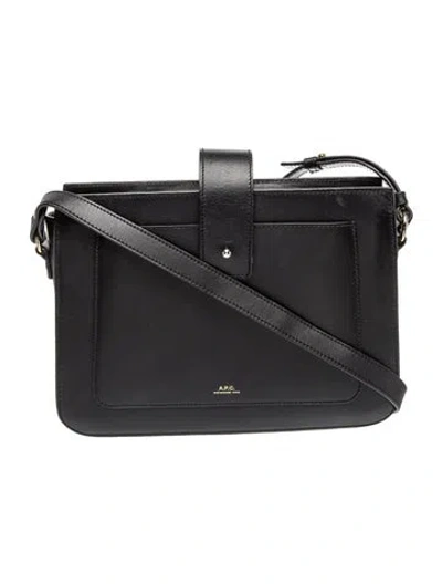 Pre-owned Apc Leather Shoulder Bag In Black