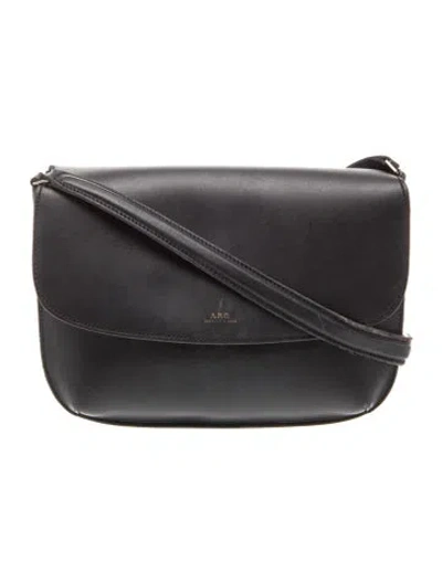 Pre-owned A.p.c. Leather Shoulder Bag In Black