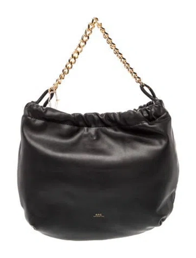 Pre-owned A.p.c. Leather Shoulder Bag In Black