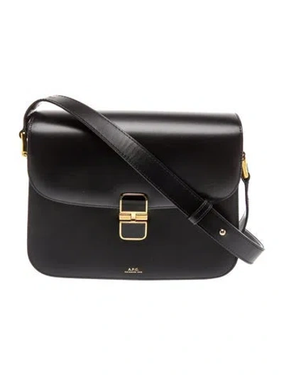 Pre-owned A.p.c. Leather Shoulder Bag In Black