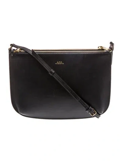 Pre-owned A.p.c. Leather Shoulder Bag In Black
