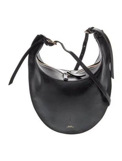 Pre-owned A.p.c. Leather Shoulder Bag In Black