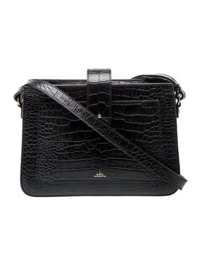 Pre-owned A.p.c. Leather Shoulder Bag In Black