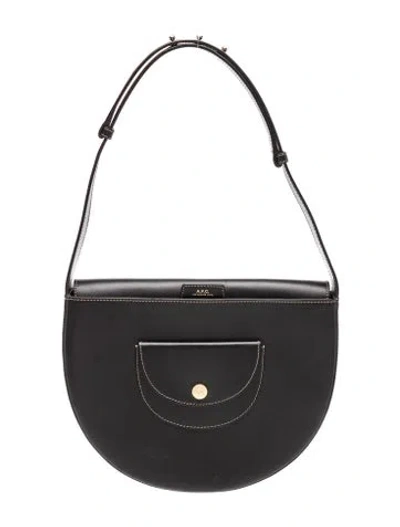 Pre-owned A.p.c. Leather Shoulder Bag In Black