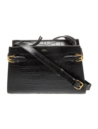 Pre-owned A.p.c. Leather Shoulder Bag In Black