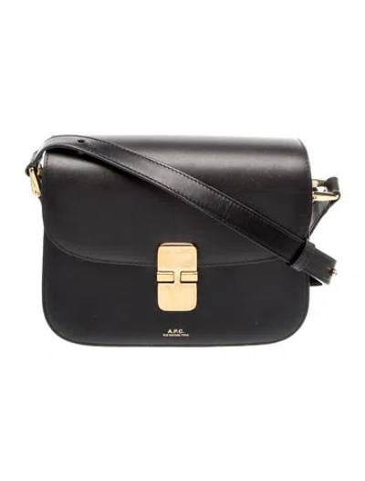 Pre-owned A.p.c. Leather Shoulder Bag In Black