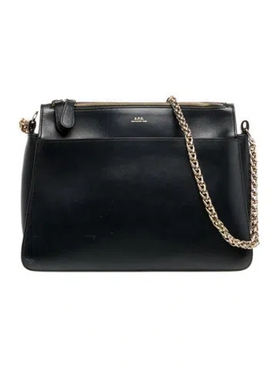 Pre-owned A.p.c. Leather Shoulder Bag In Blue