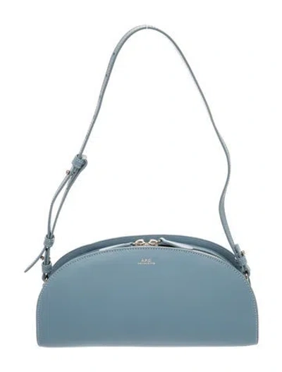 Pre-owned A.p.c. Leather Shoulder Bag In Blue