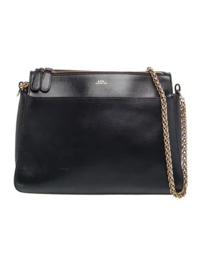 Pre-owned A.p.c. Leather Shoulder Bag In Blue