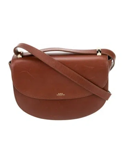 Pre-owned Apc Leather Shoulder Bag In Brown