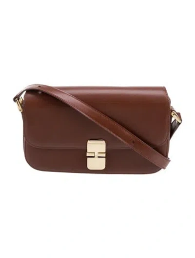 Pre-owned Apc Leather Shoulder Bag In Brown