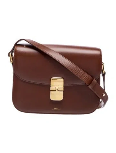 Pre-owned Apc Leather Shoulder Bag In Brown