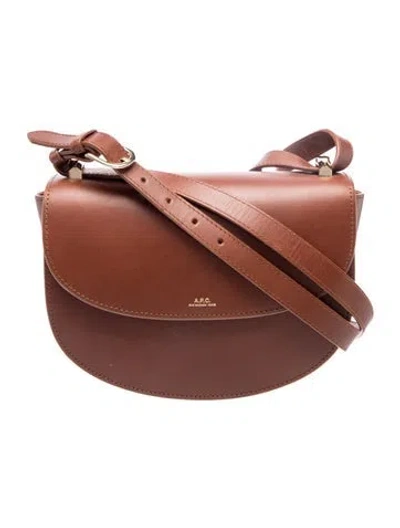 Pre-owned A.p.c. Leather Shoulder Bag In Brown