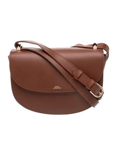 Pre-owned A.p.c. Leather Shoulder Bag In Brown