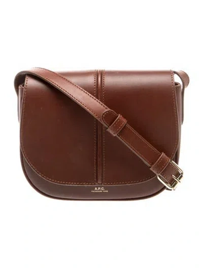 Pre-owned A.p.c. Leather Shoulder Bag In Brown