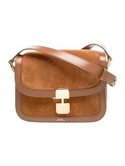 Pre-owned A.p.c. Leather Shoulder Bag In Brown