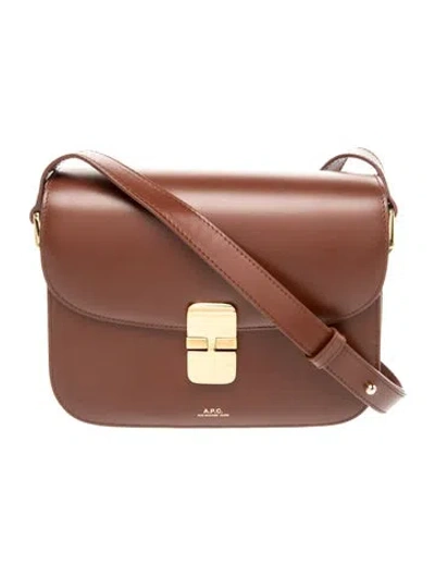 Pre-owned A.p.c. Leather Shoulder Bag In Brown
