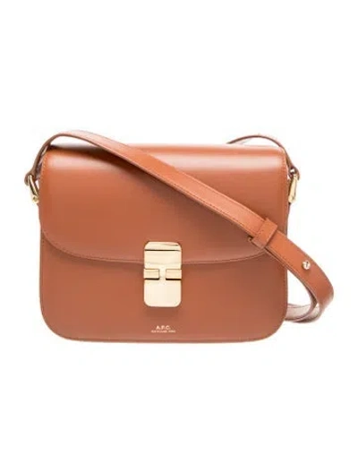 Pre-owned A.p.c. Leather Shoulder Bag In Brown