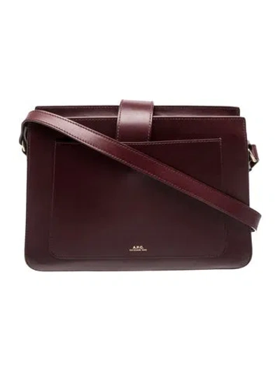 Pre-owned A.p.c. Leather Shoulder Bag In Burgundy