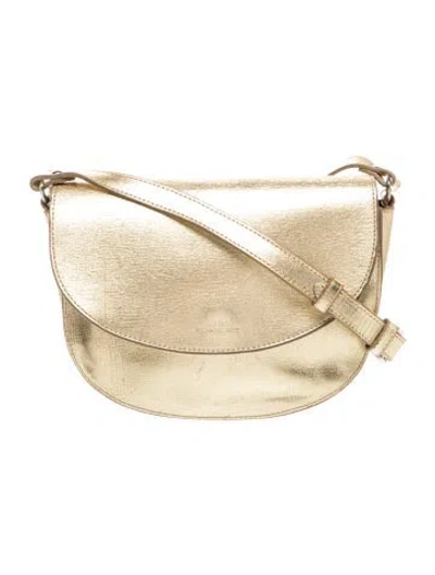 Pre-owned A.p.c. Leather Shoulder Bag In Gold