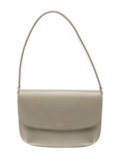 Pre-owned A.p.c. Leather Shoulder Bag In Gray