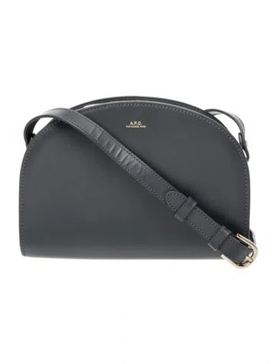 Pre-owned A.p.c. Leather Shoulder Bag In Gray