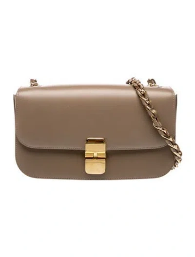 Pre-owned A.p.c. Leather Shoulder Bag In Neutrals
