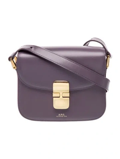 Pre-owned A.p.c. Leather Shoulder Bag In Purple