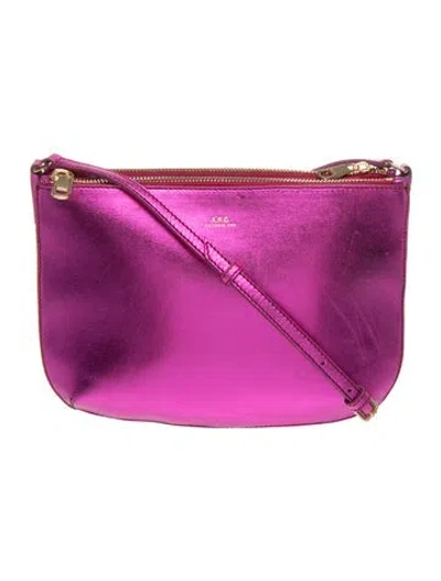 Pre-owned Apc Leather Shoulder Bag In Purple