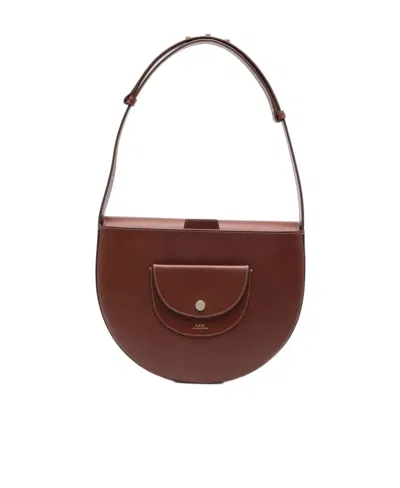 Apc Leather Shoulder Bag In Red