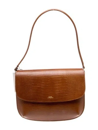 Pre-owned Apc Leather Shoulder Bag W/ Tags In Brown