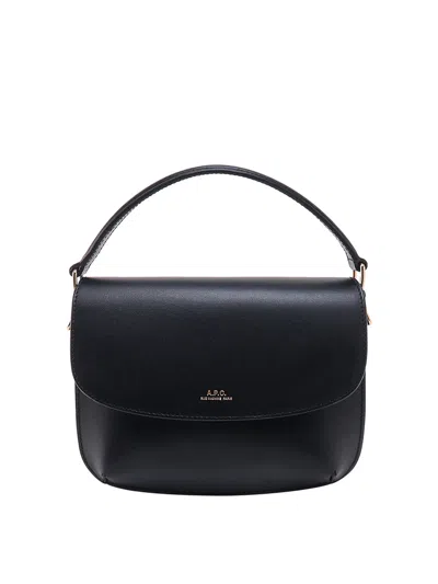 APC LEATHER SHOULDER BAG WITH LOGO PRINT