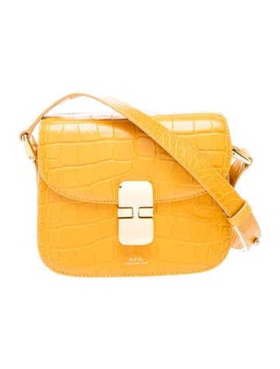 Pre-owned A.p.c. Leather Shoulder Bag In Yellow
