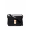 Apc Grance Black Small Crossbody Bag Wirh Embossed Logo Lettering On The Front And Adjustable Shoulder S
