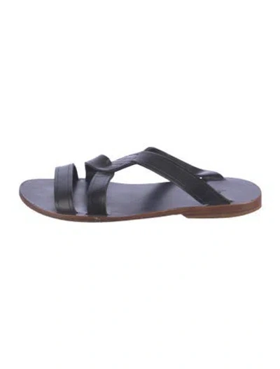 Pre-owned A.p.c. Leather Slides In Blue