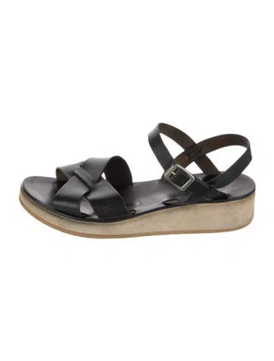 Pre-owned Apc Leather Slingback Sandals In Blue