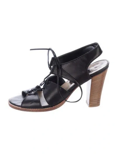 Pre-owned A.p.c. Leather Slingback Sandals In Blue