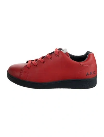 Pre-owned A.p.c. Leather Sneakers In Red