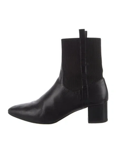 Pre-owned A.p.c. Leather Sock Boots In Black