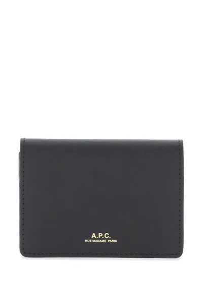Apc Leather Stefan Card Holder In Black