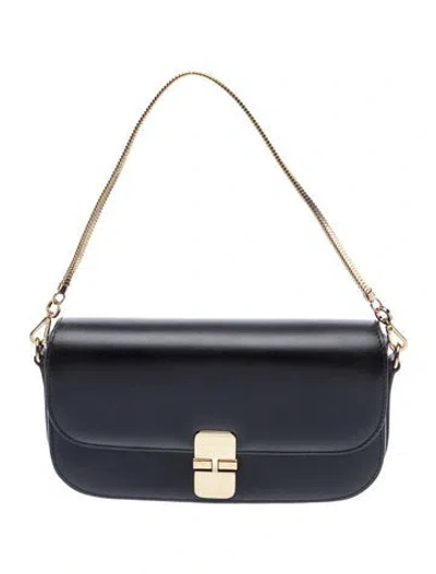 Pre-owned Apc Leather Top Handle Bag In Black