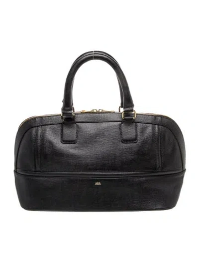 Pre-owned A.p.c. Leather Top Handle Bag In Black