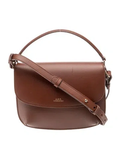 Pre-owned A.p.c. Leather Top Handle Bag In Brown