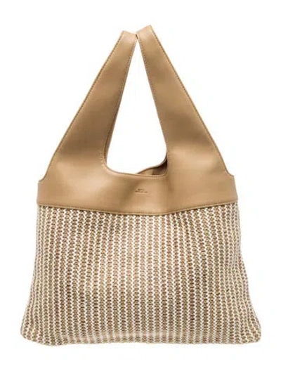 Pre-owned Apc Leather Top Handle Bag In Neutral