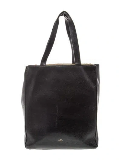 Pre-owned A.p.c. Leather Tote In Grey
