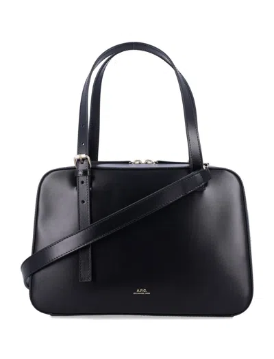 Apc A.p.c. Leather Virginie Box Bag In Black
