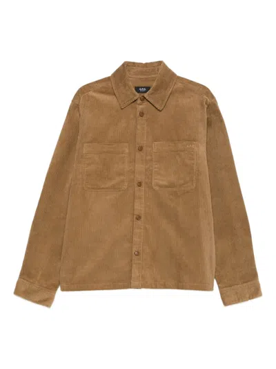 Apc Leon Shirt In Brown