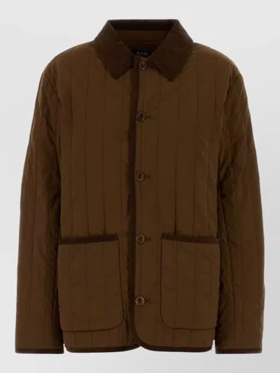 A.P.C. LEONE STRETCH NYLON COLLARED JACKET