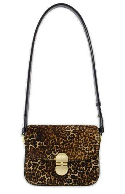 APC LEOPARD PRINTED SMALL SHOULDER BAG
