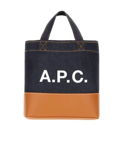 APC A.P.C. LOGO PRINTED PANELLED TOTE BAG